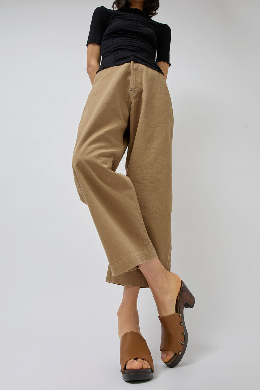 No.6 Leah Studded Clog on High Heel in Palomino on Cocoa Base