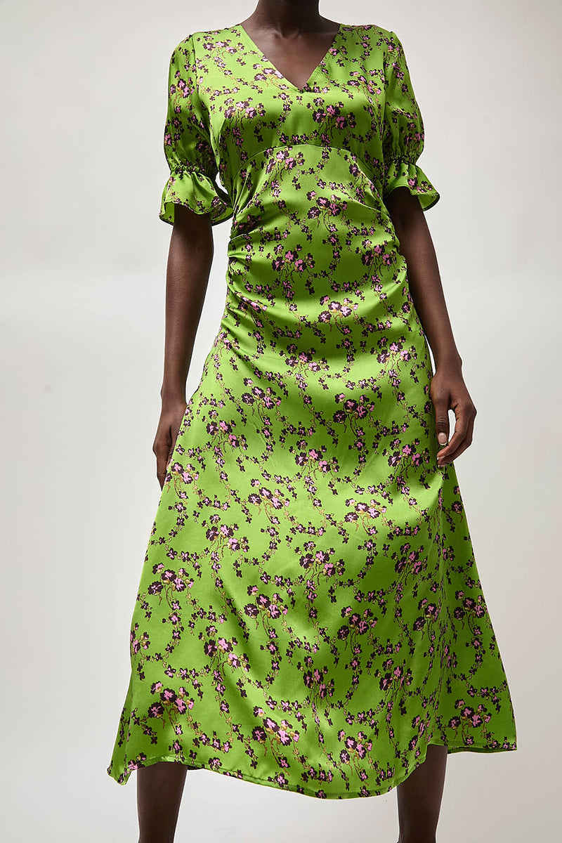 No.6 Luisa Dress in Green Trellis