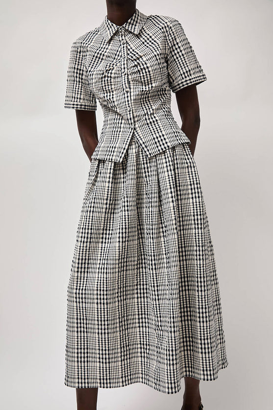 No.6 Mel Skirt in Navy and White Gingham