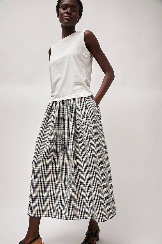 No.6 Mel Skirt in Navy and White Gingham