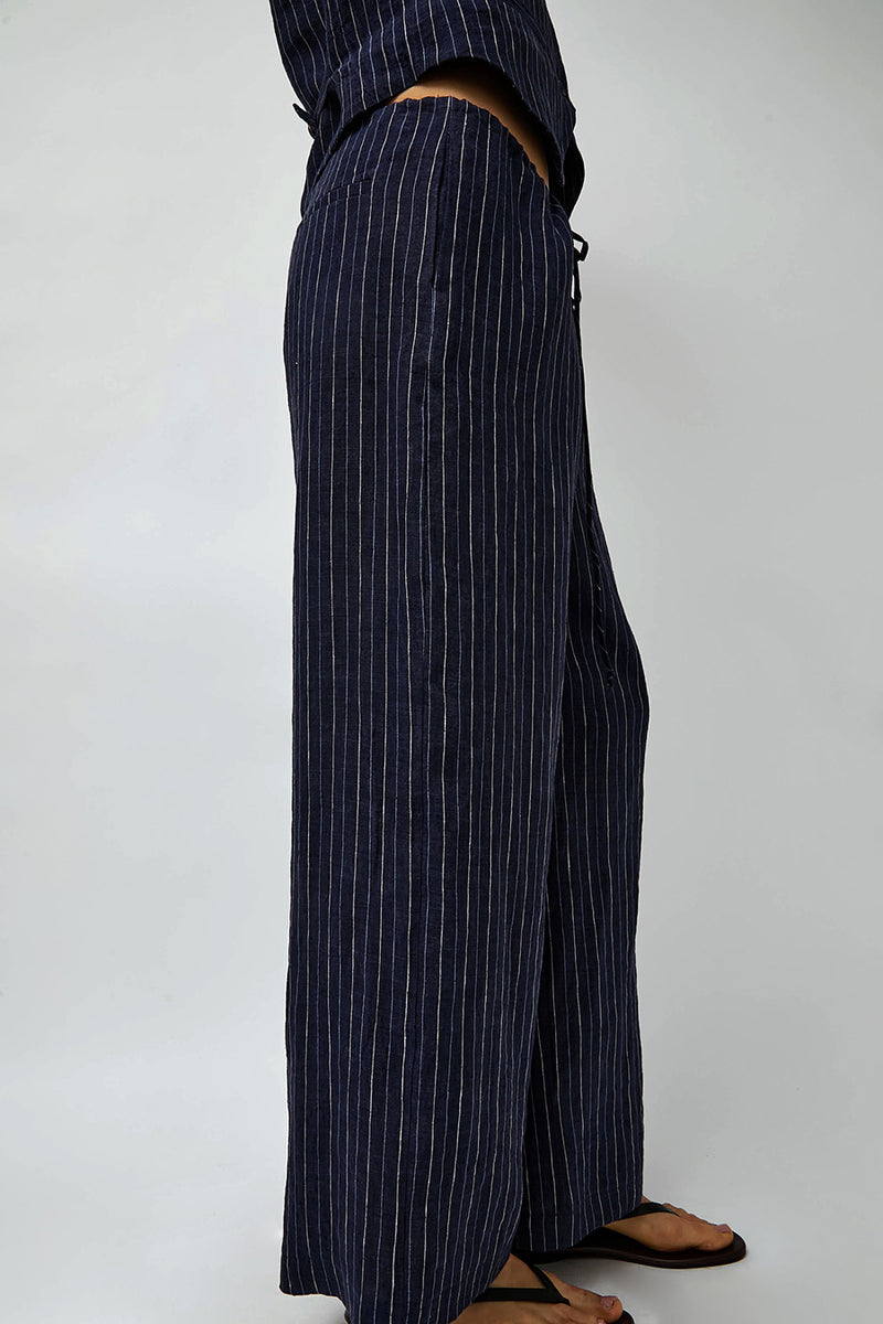 No.6 Mina Pant in Navy Pinstripe