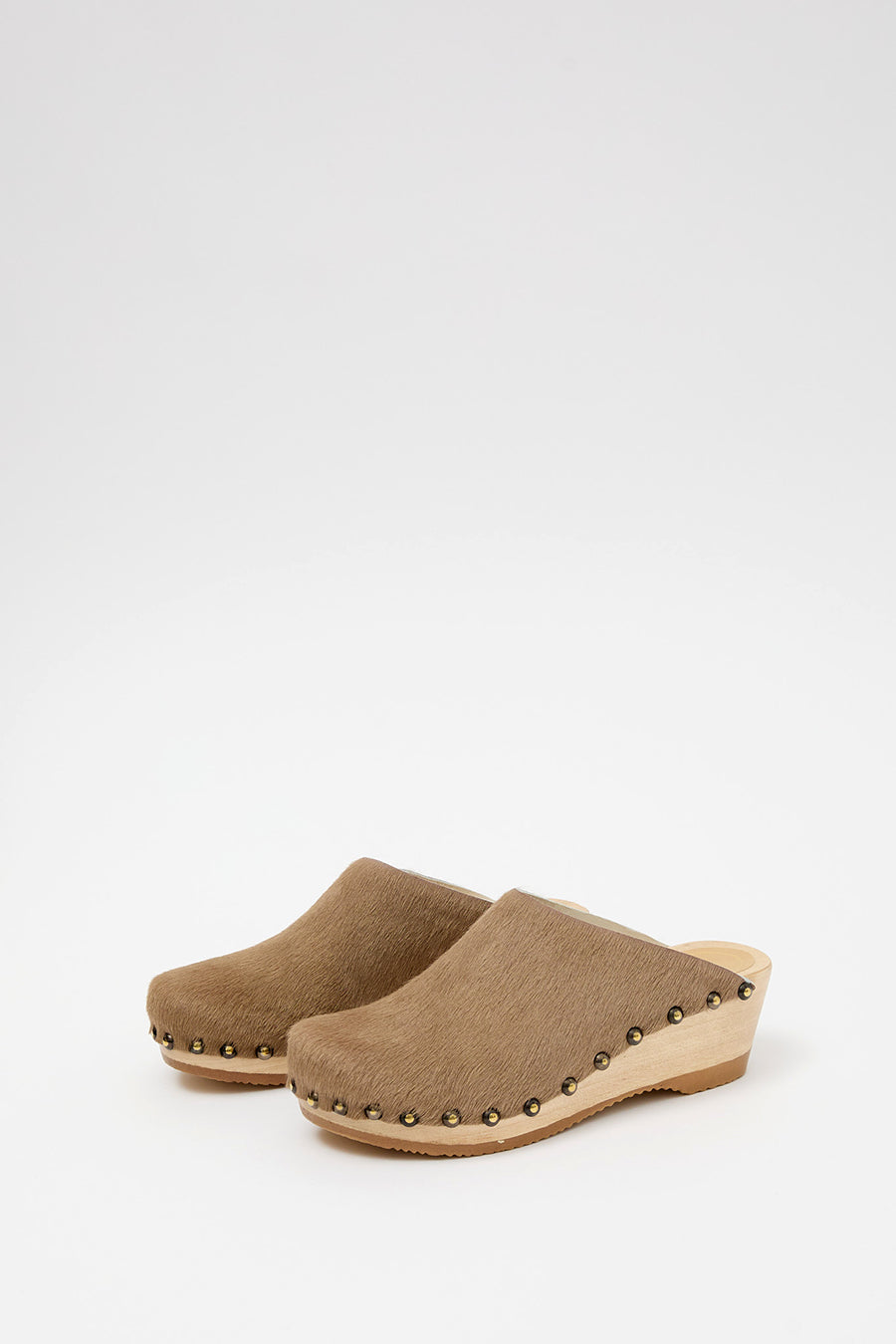 No.6 Sophie Studded Clog on Mid Wedge in Stone Pony