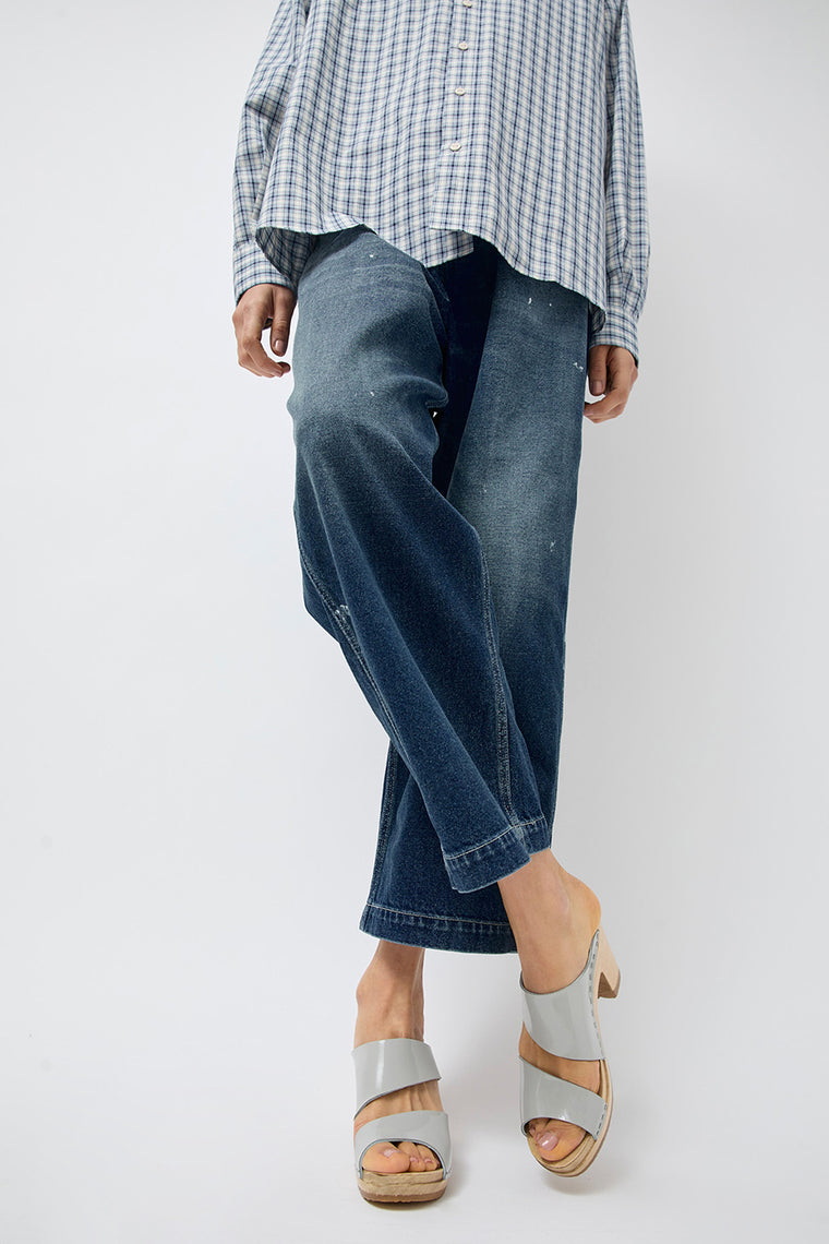 No.6 Valentina Clog on High Heel in Dove Patent