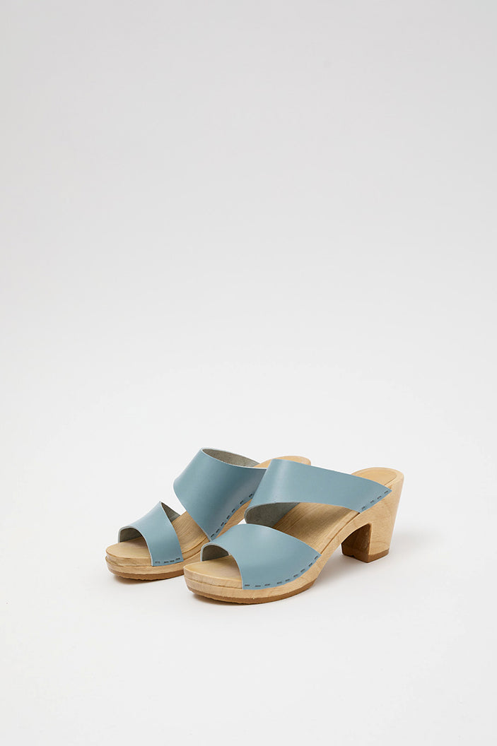 No.6 Valentina Clog on High Heel in Light Blue