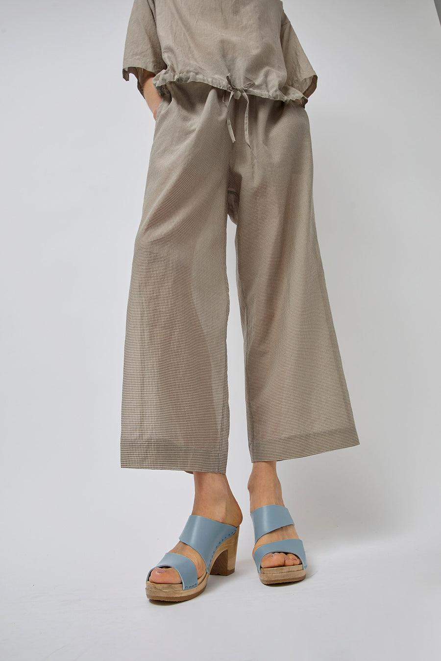 No.6 Valentina Clog on High Heel in Light Blue