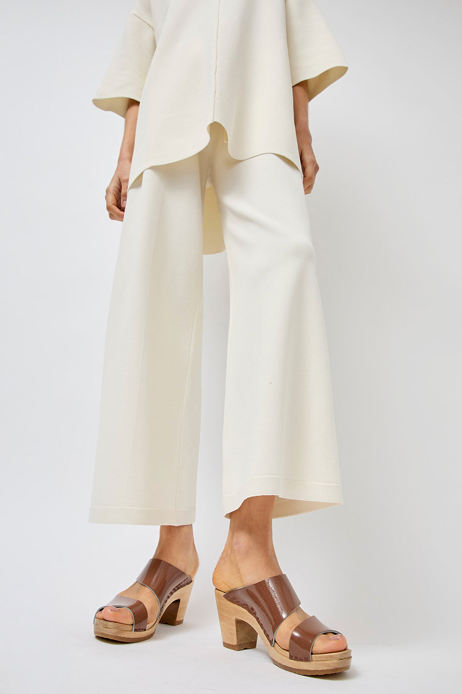 No.6 Valentina Clog on High Heel in Latte Patent