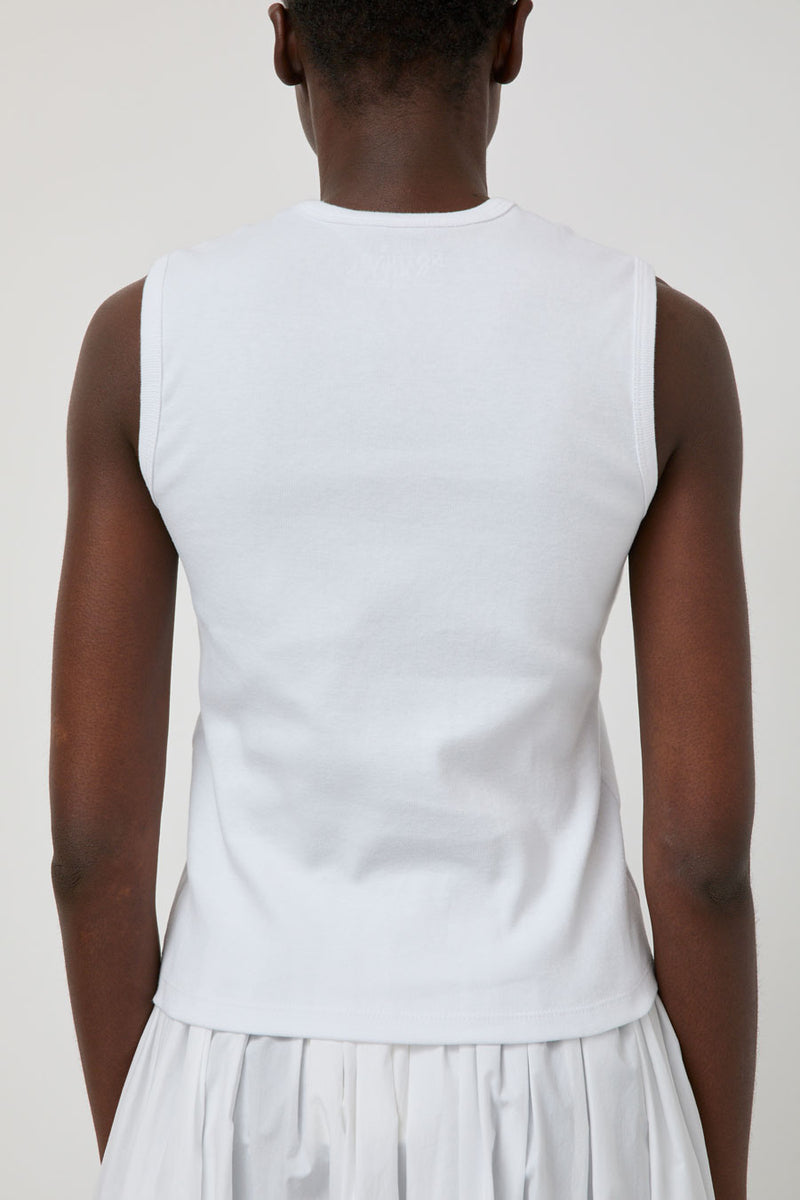 Nothing Written 90's V-Neck Sleeveless Top in White