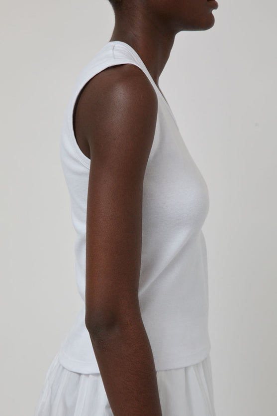 Nothing Written 90's V-Neck Sleeveless Top in White