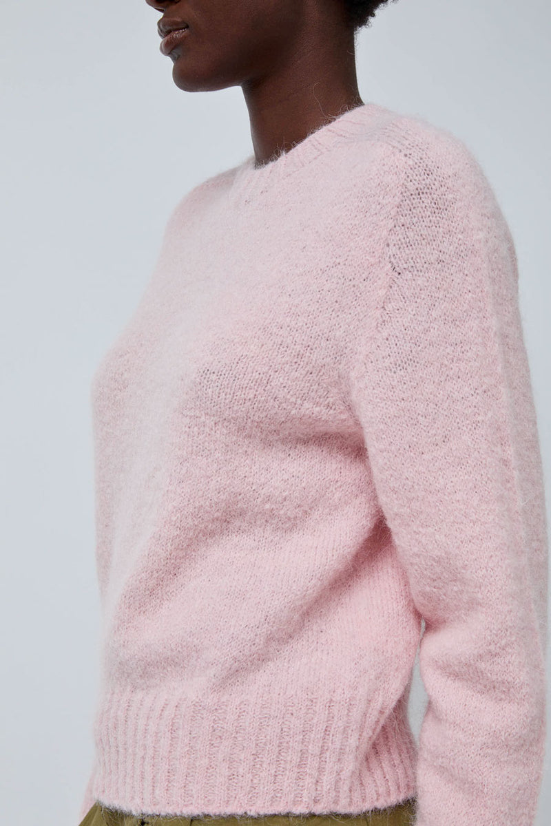 Nothing Written Alpaca Pullover Sweater in Baby Pink