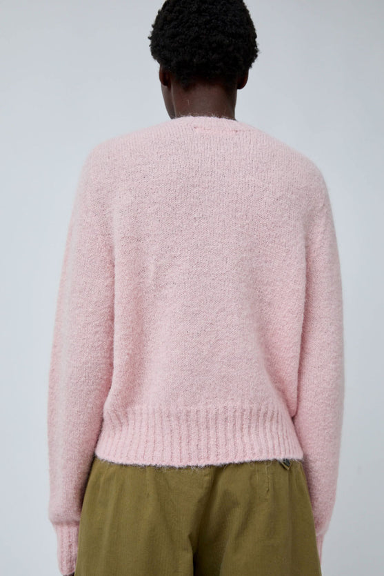 Nothing Written Alpaca Pullover Sweater in Baby Pink