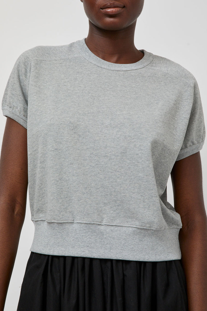 Nothing Written Bibi Cotton Sweatshirt Tee in Gray