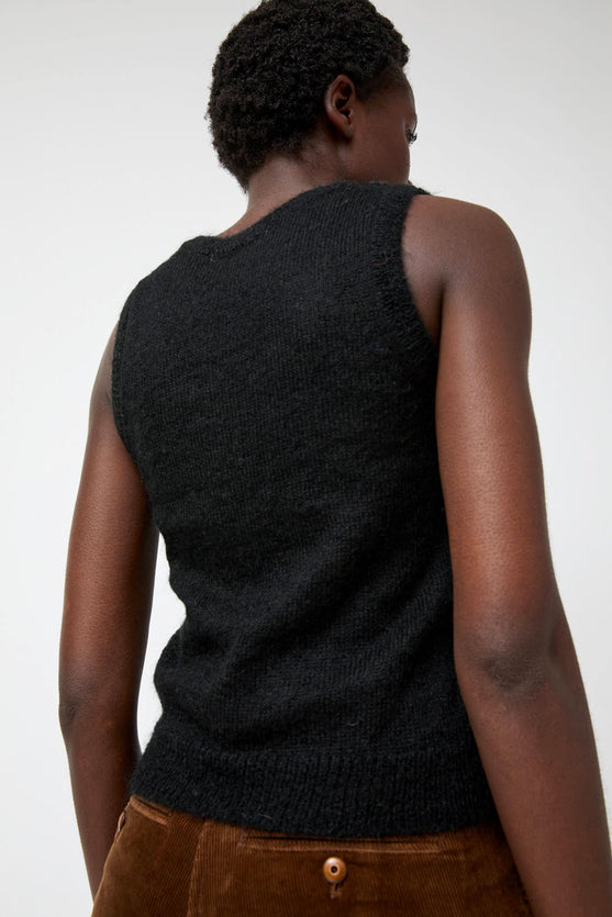 Nothing Written Carol U-Neck Vest in Black