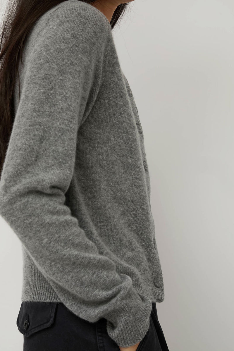 Nothing Written Diene Round Cardigan in Gray