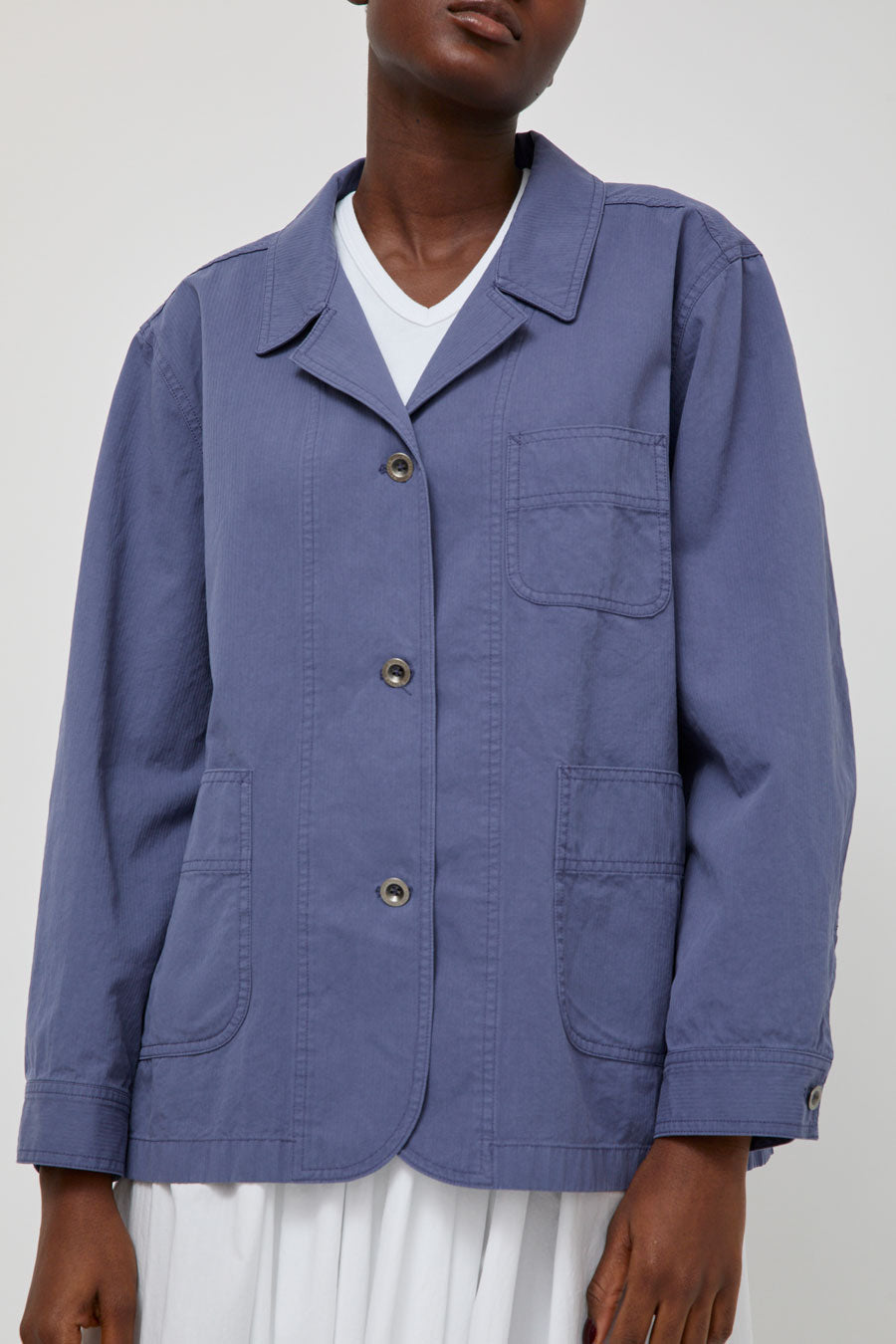 Nothing Written French Work Jacket in Vintage Blue