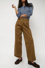 Nothing Written Gato Straight Tuck Pants in Khaki Brown
