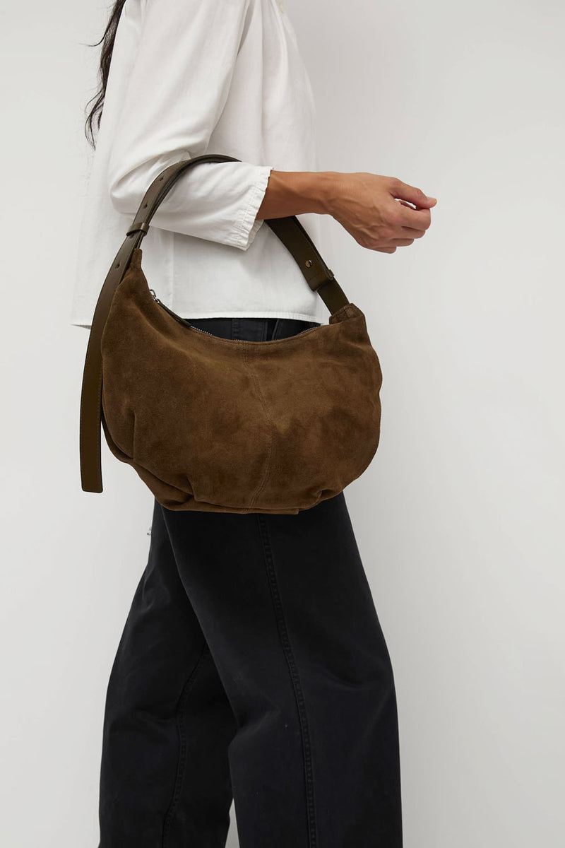 Nothing Written HT Suede Shoulder Bag in Caramel