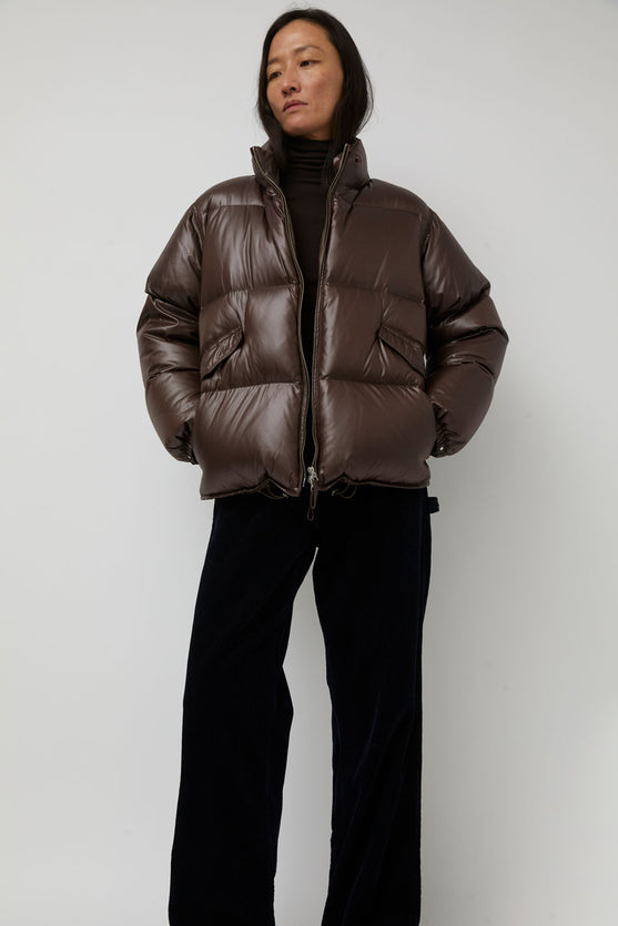 Nothing Written Hoore Puffer Jacket in Vintage Brown