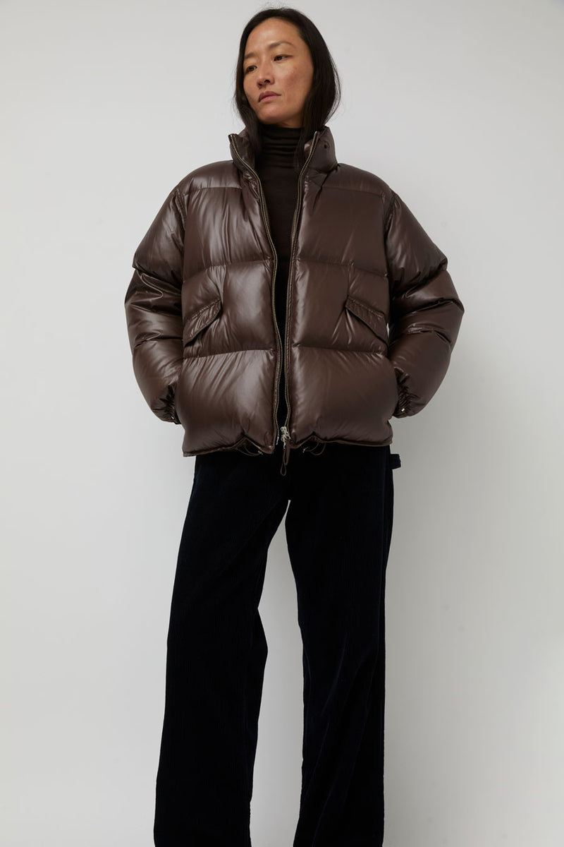 Nothing Written Hoore Puffer Jacket in Vintage Brown