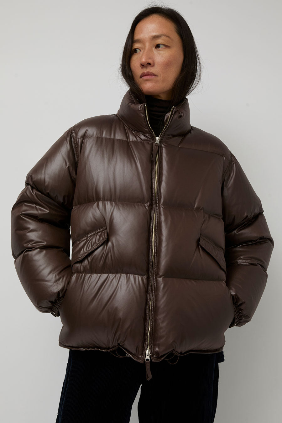 Nothing Written Hoore Puffer Jacket in Vintage Brown