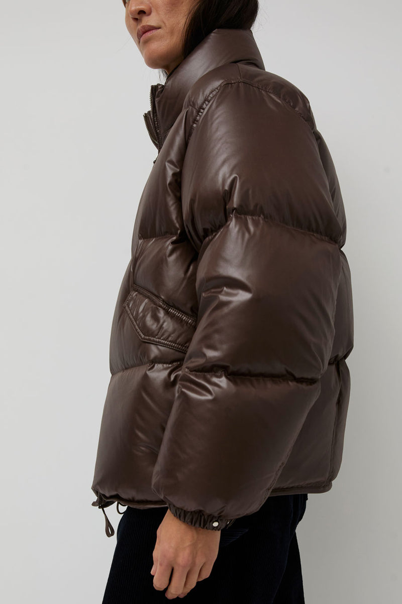 Nothing Written Hoore Puffer Jacket in Vintage Brown