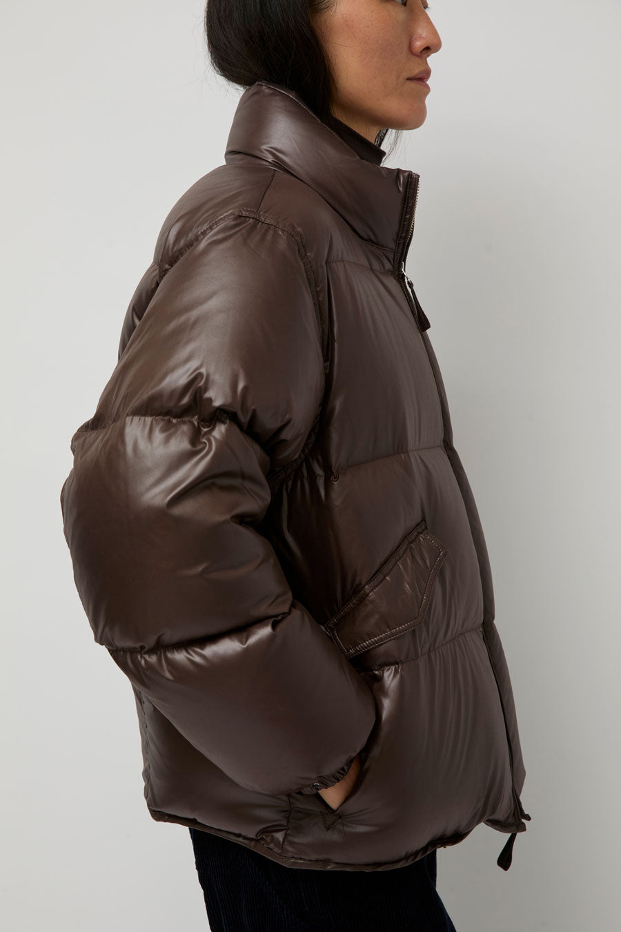 Nothing Written Hoore Puffer Jacket in Vintage Brown