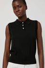 Nothing Written Knit Polo Neck Sleeveless in Black