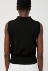 Nothing Written Knit Polo Neck Sleeveless in Black