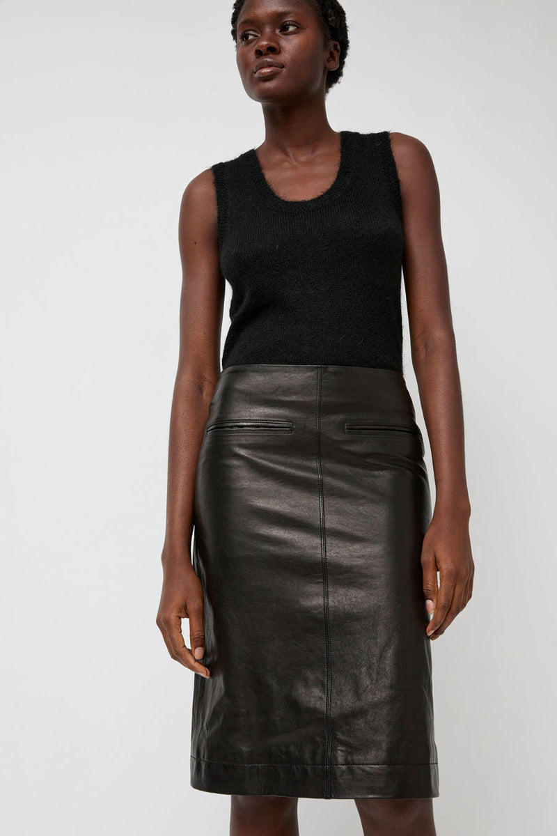 Leather midi skirt best sale