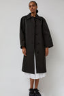 Nothing Written Nylon Volume Balmacaan Trench in Black