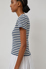 Nothing Written Pippa Stripe Rib T-Shirt in Ivory Navy