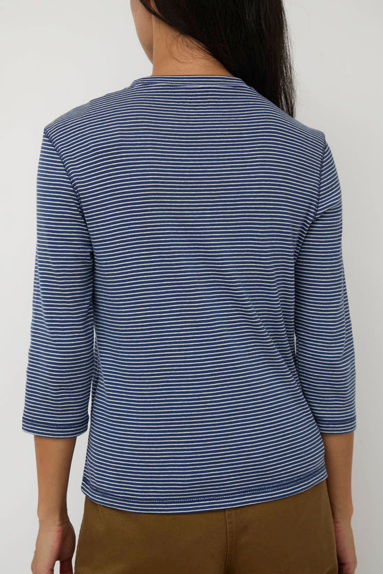 Nothing Written Striped Cotton T-Shirt in Blue