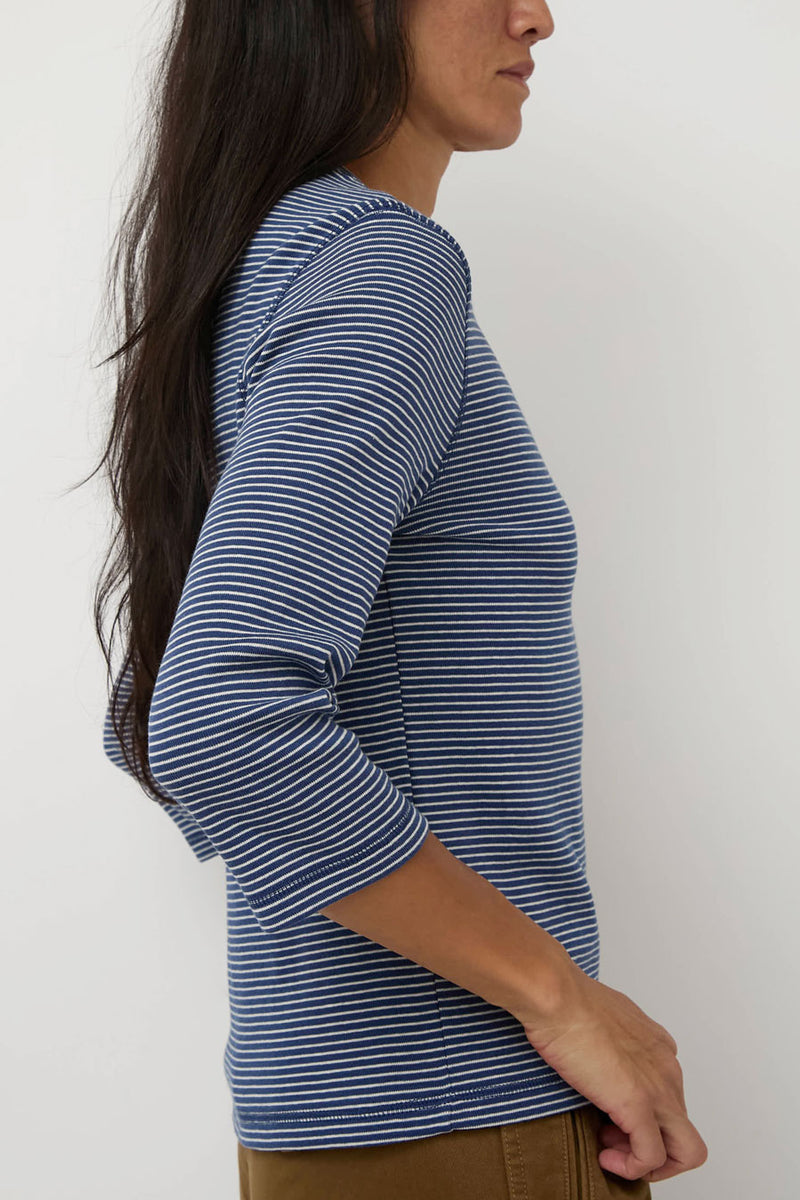 Nothing Written Striped Cotton T-Shirt in Blue