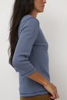 Nothing Written Striped Cotton T-Shirt in Blue