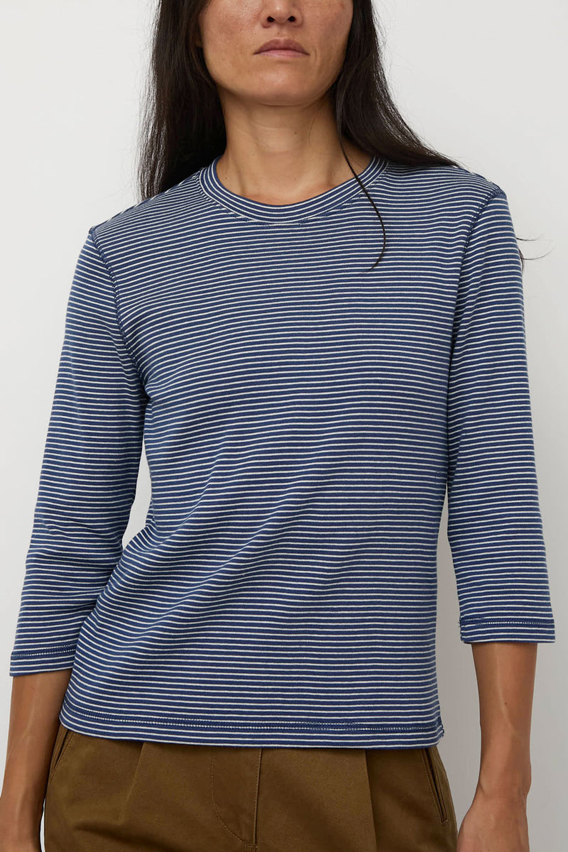 Nothing Written Striped Cotton T-Shirt in Blue