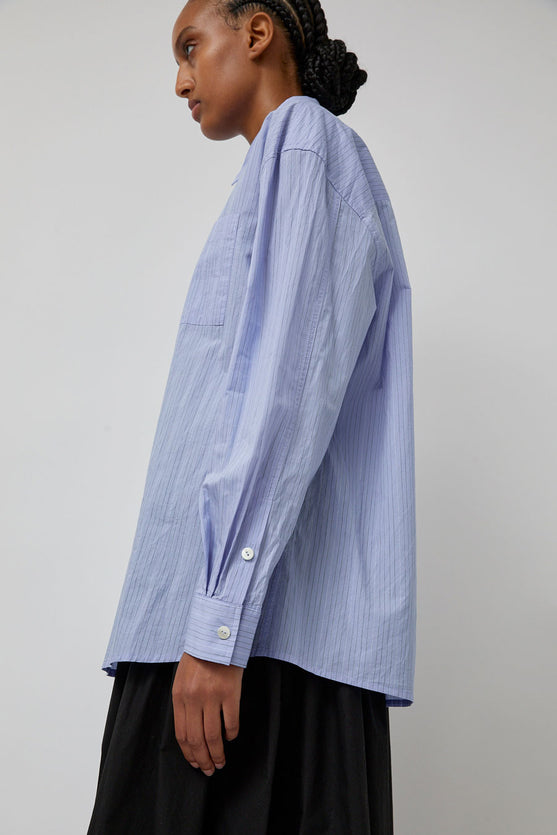 Nothing Written Timon Striped Cotton Shirt in Blue Stripe