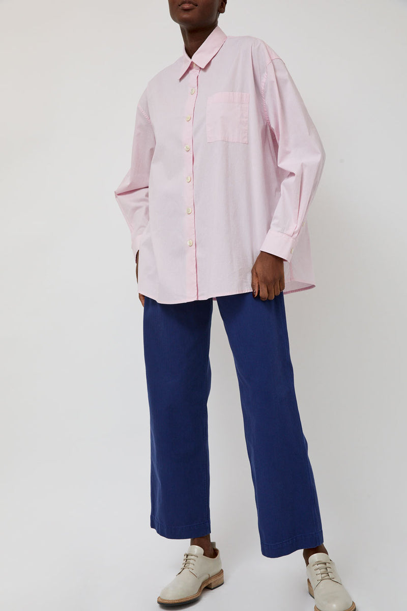 Nothing Written Timon Striped Cotton Shirt in Pastel Pink