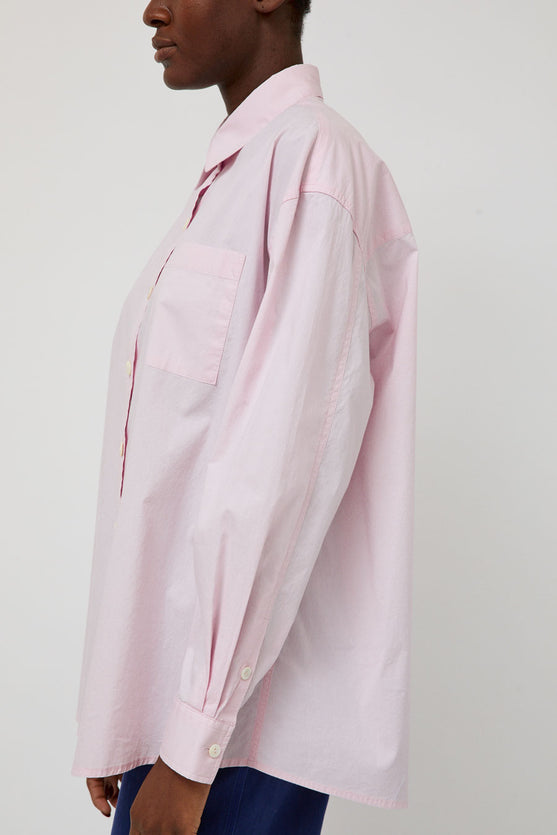 Nothing Written Timon Striped Cotton Shirt in Pastel Pink