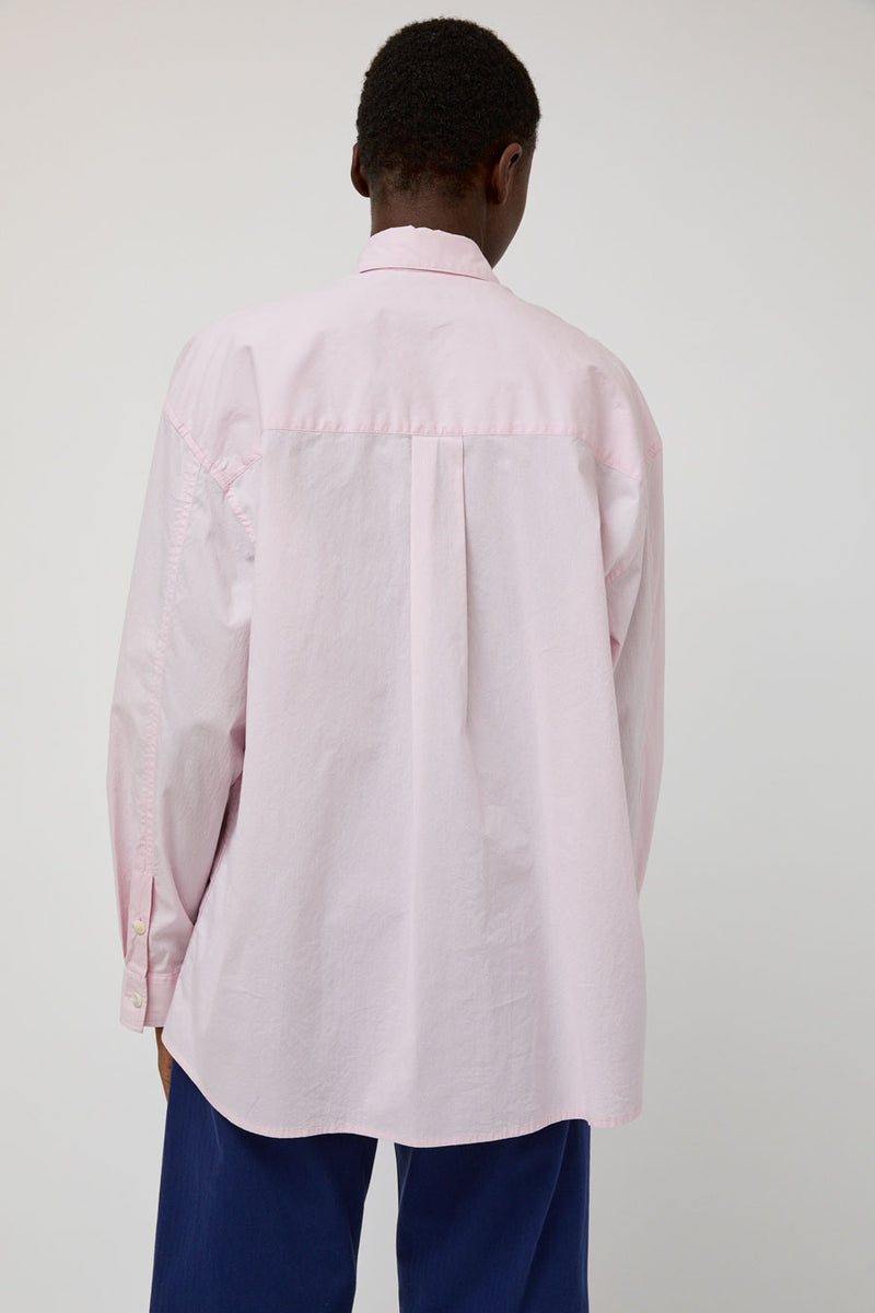 Nothing Written Timon Striped Cotton Shirt in Pastel Pink