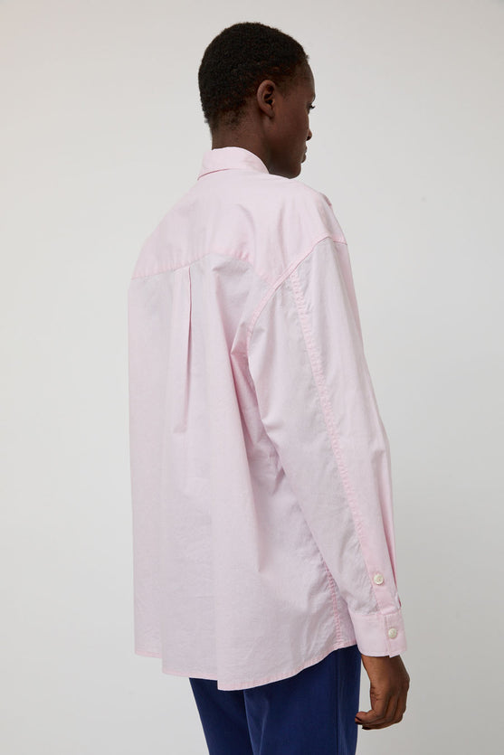 Nothing Written Timon Striped Cotton Shirt in Pastel Pink