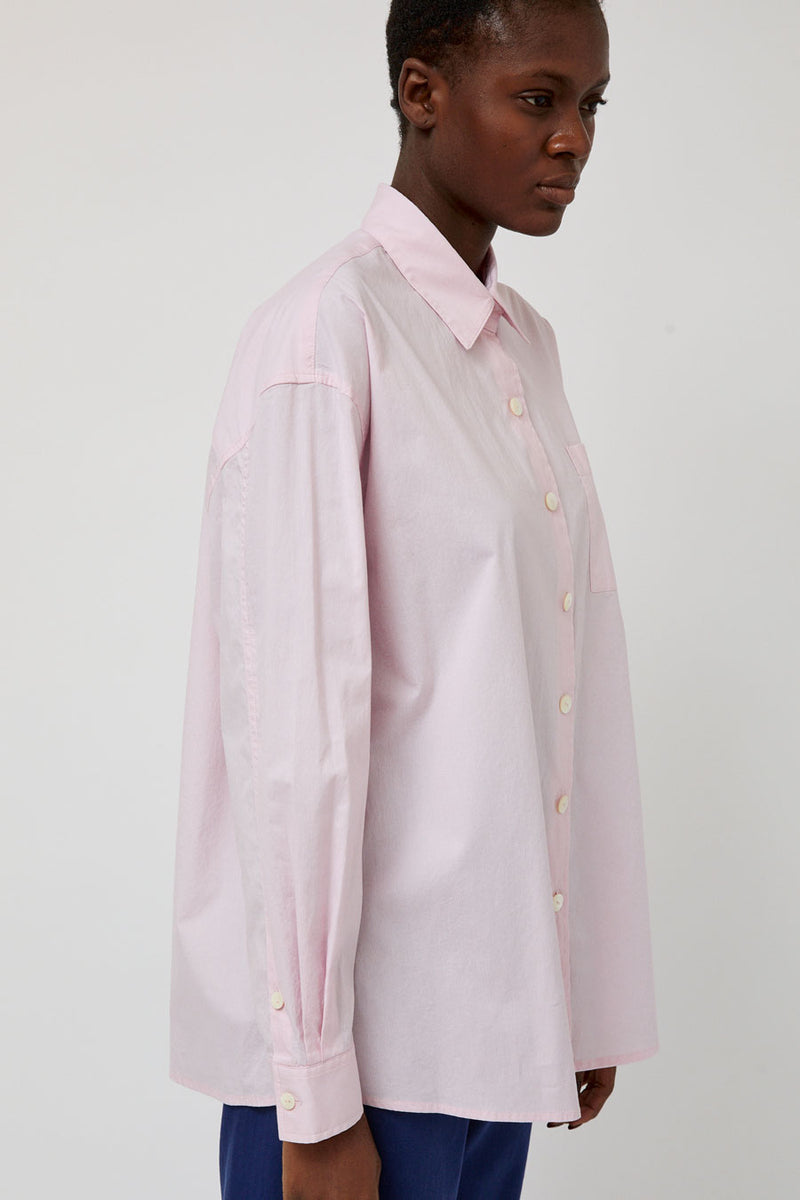 Nothing Written Timon Striped Cotton Shirt in Pastel Pink