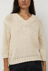 Nothing Written Wide V-Neck Sweater in Ivory