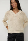 Nothing Written Wide V-Neck Sweater in Ivory
