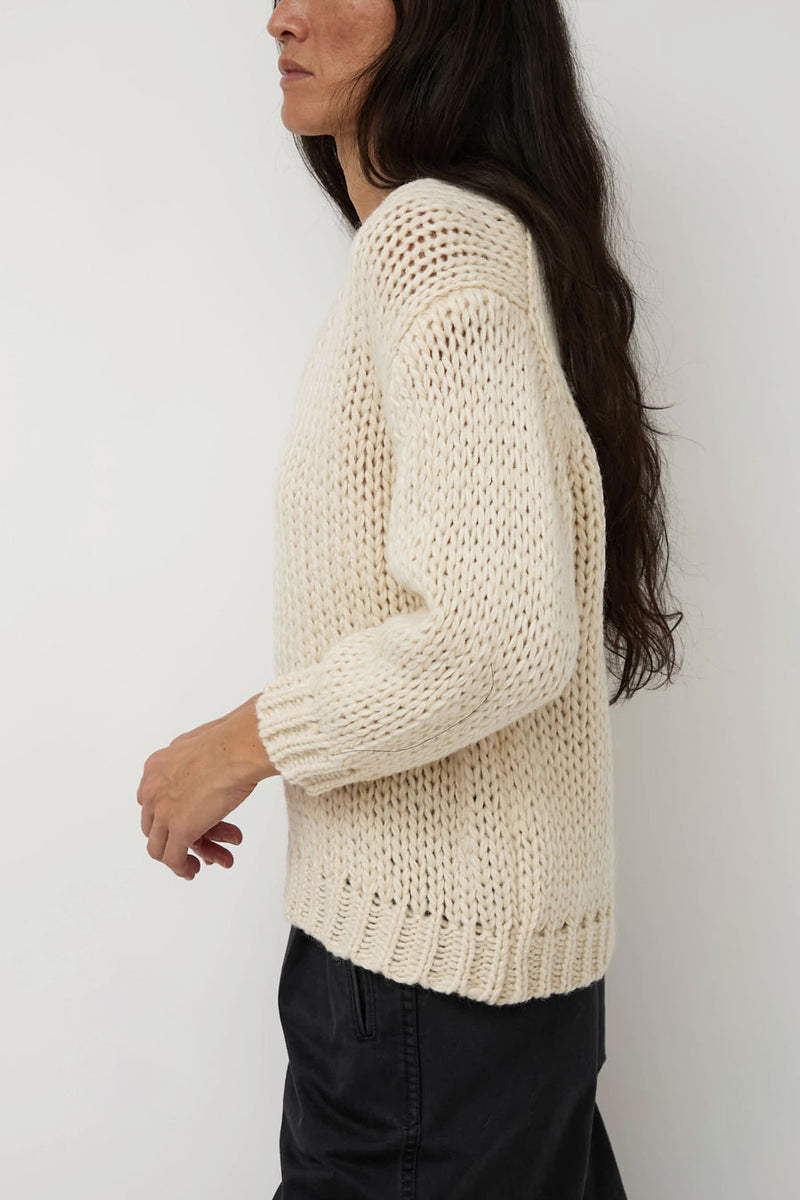 Nothing Written Wide V-Neck Sweater in Ivory
