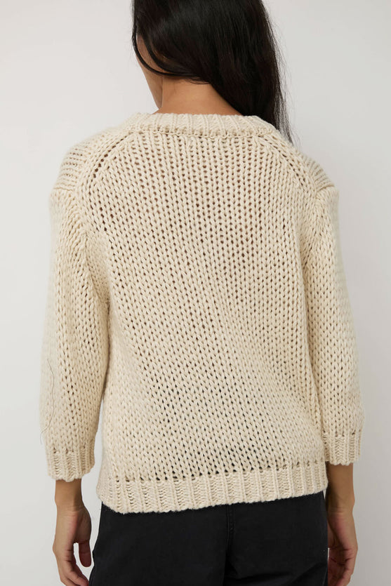 Nothing Written Wide V-Neck Sweater in Ivory
