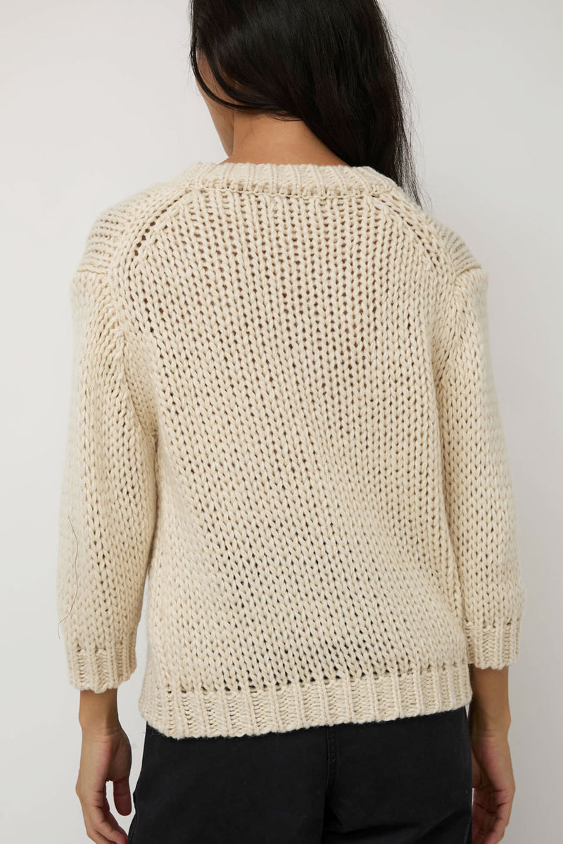 Nothing Written Wide V-Neck Sweater in Ivory