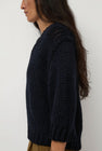 Nothing Written Wide V-Neck Sweater in Navy