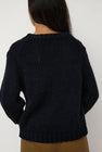 Nothing Written Wide V-Neck Sweater in Navy