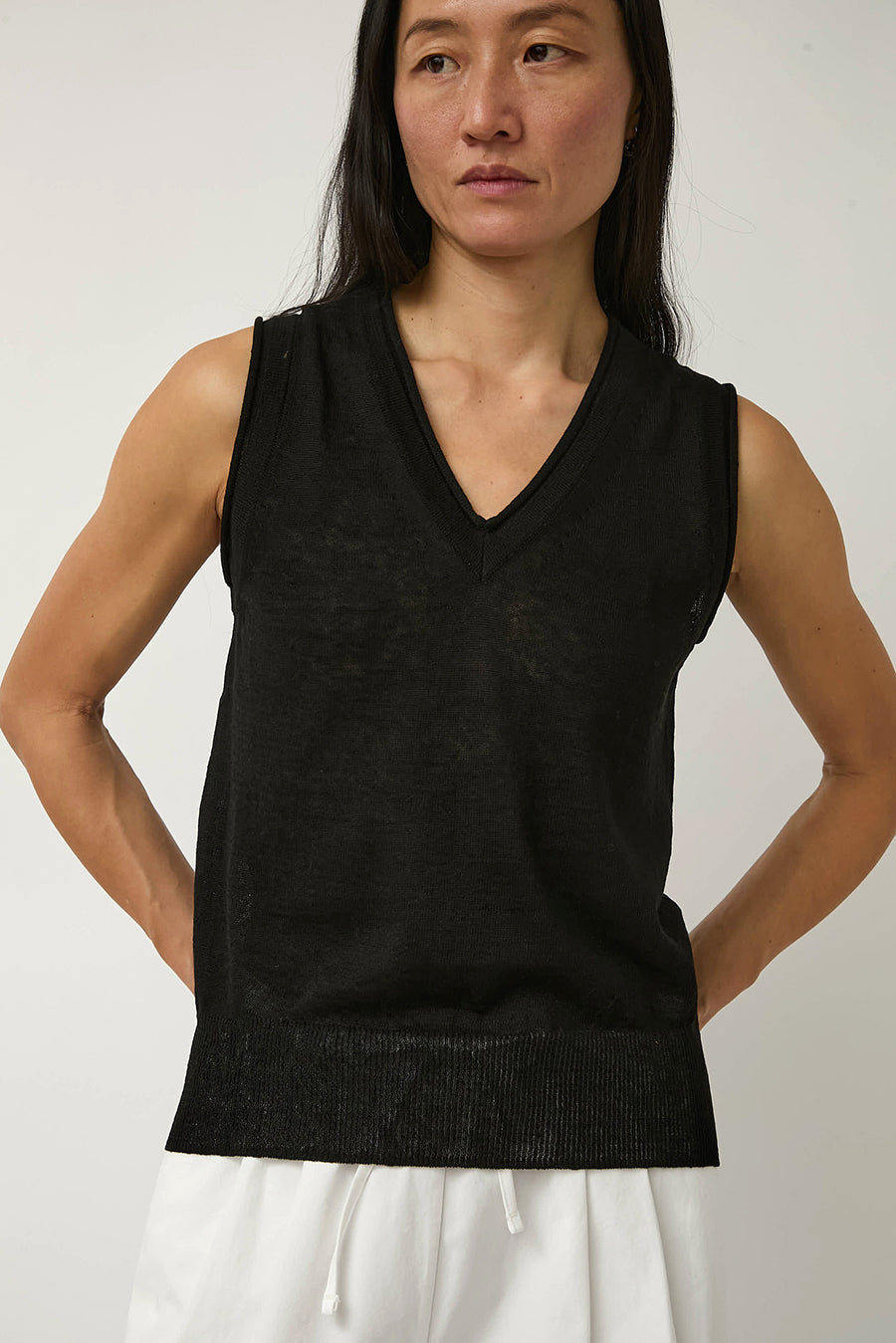 Nothing Written Dore Sleeveless Knit Top in Black