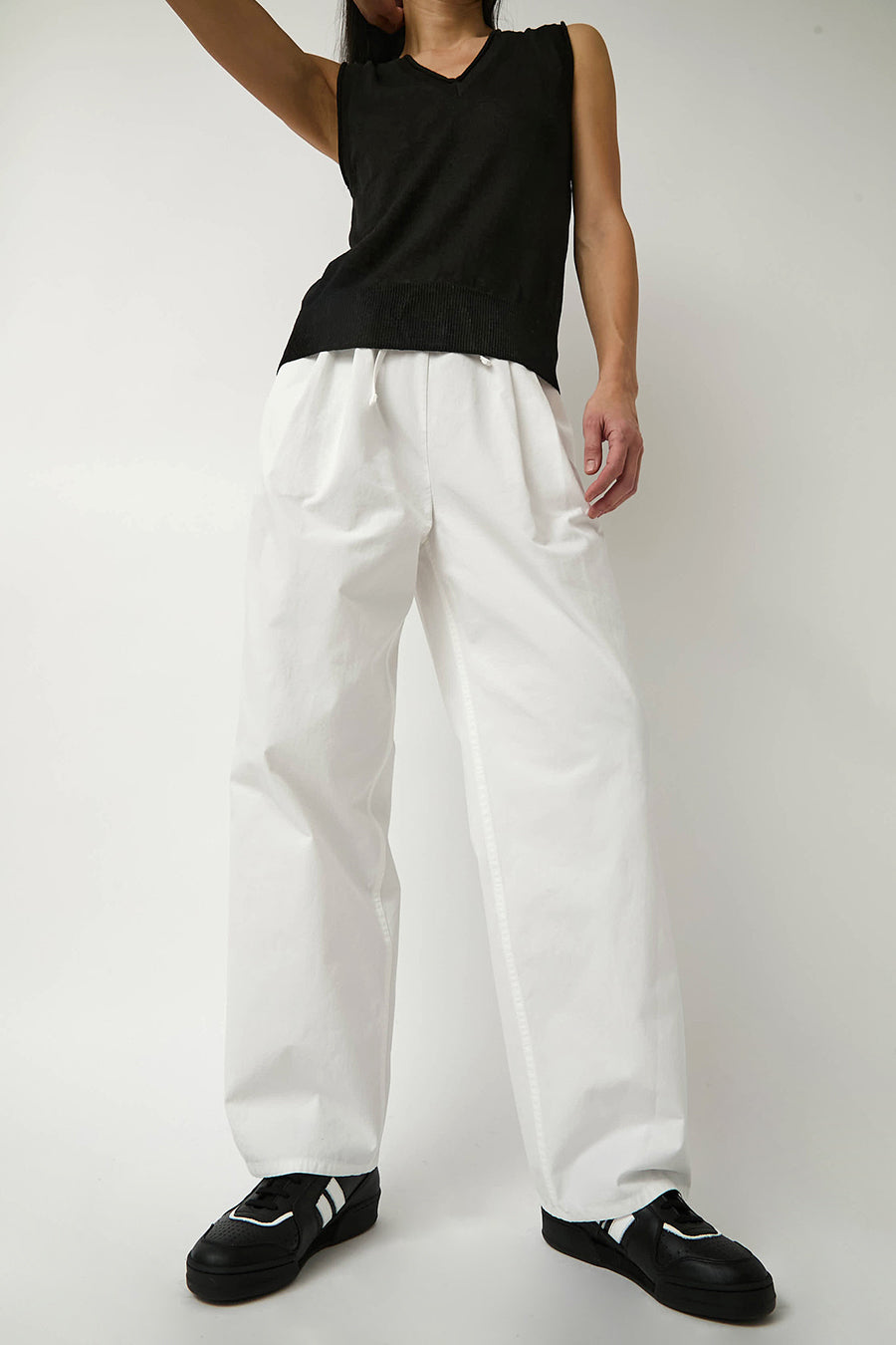 Nothing Written Lazy Cotton Drawstring Pants in White