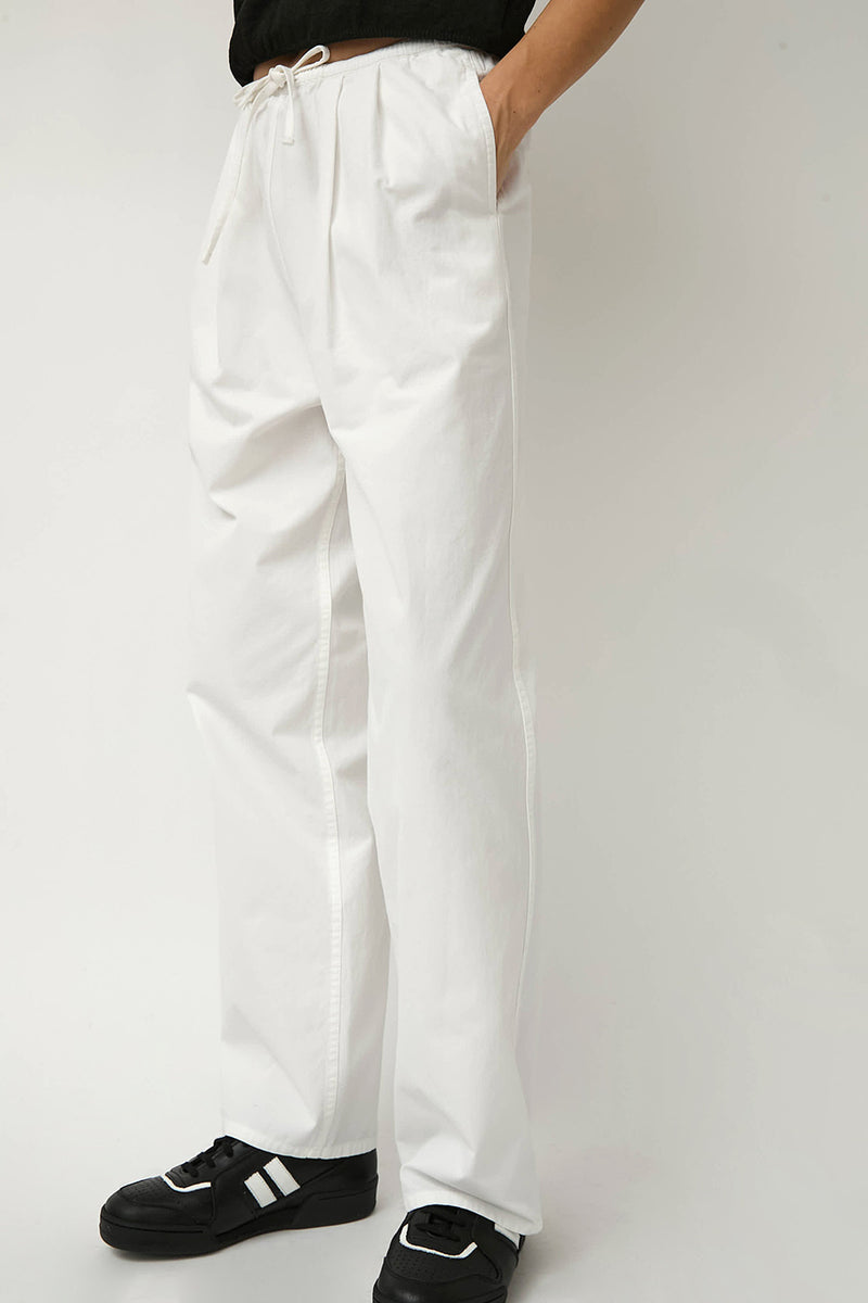 Nothing Written Lazy Cotton Drawstring Pants in White